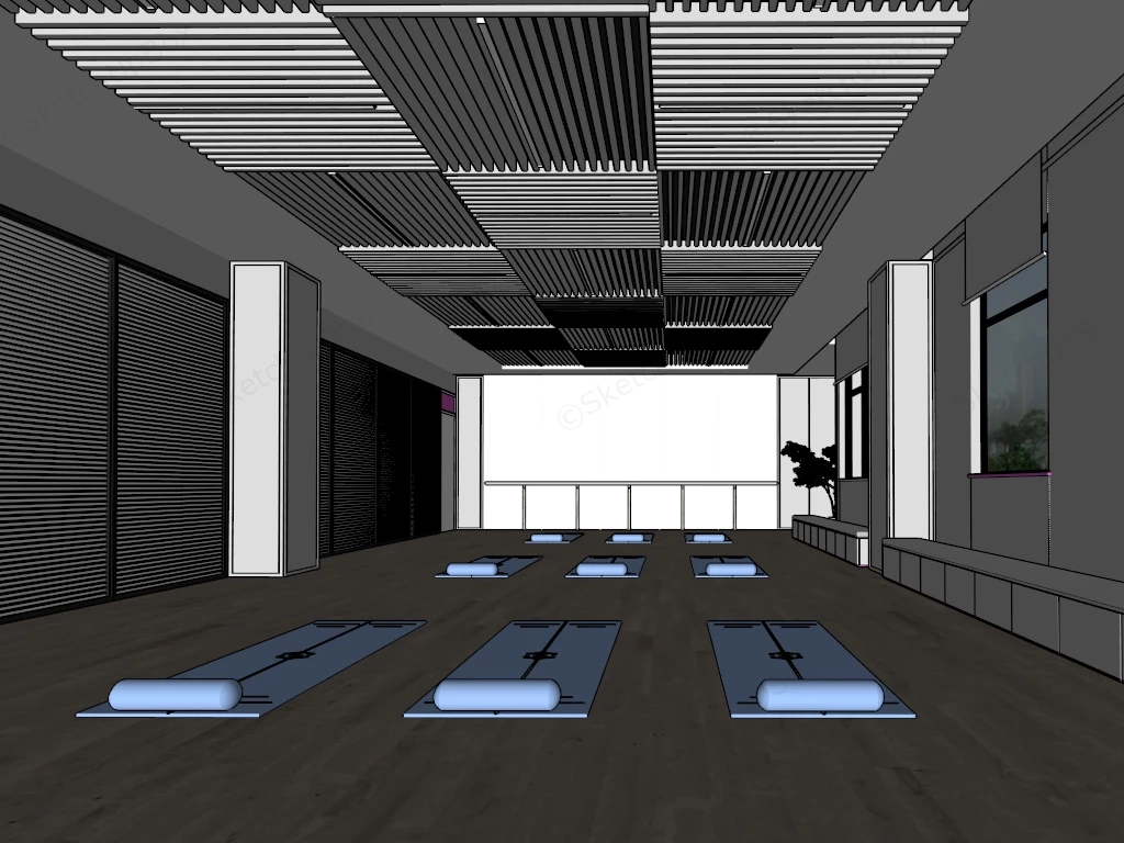 Yoga Studio Interior sketchup model preview - SketchupBox