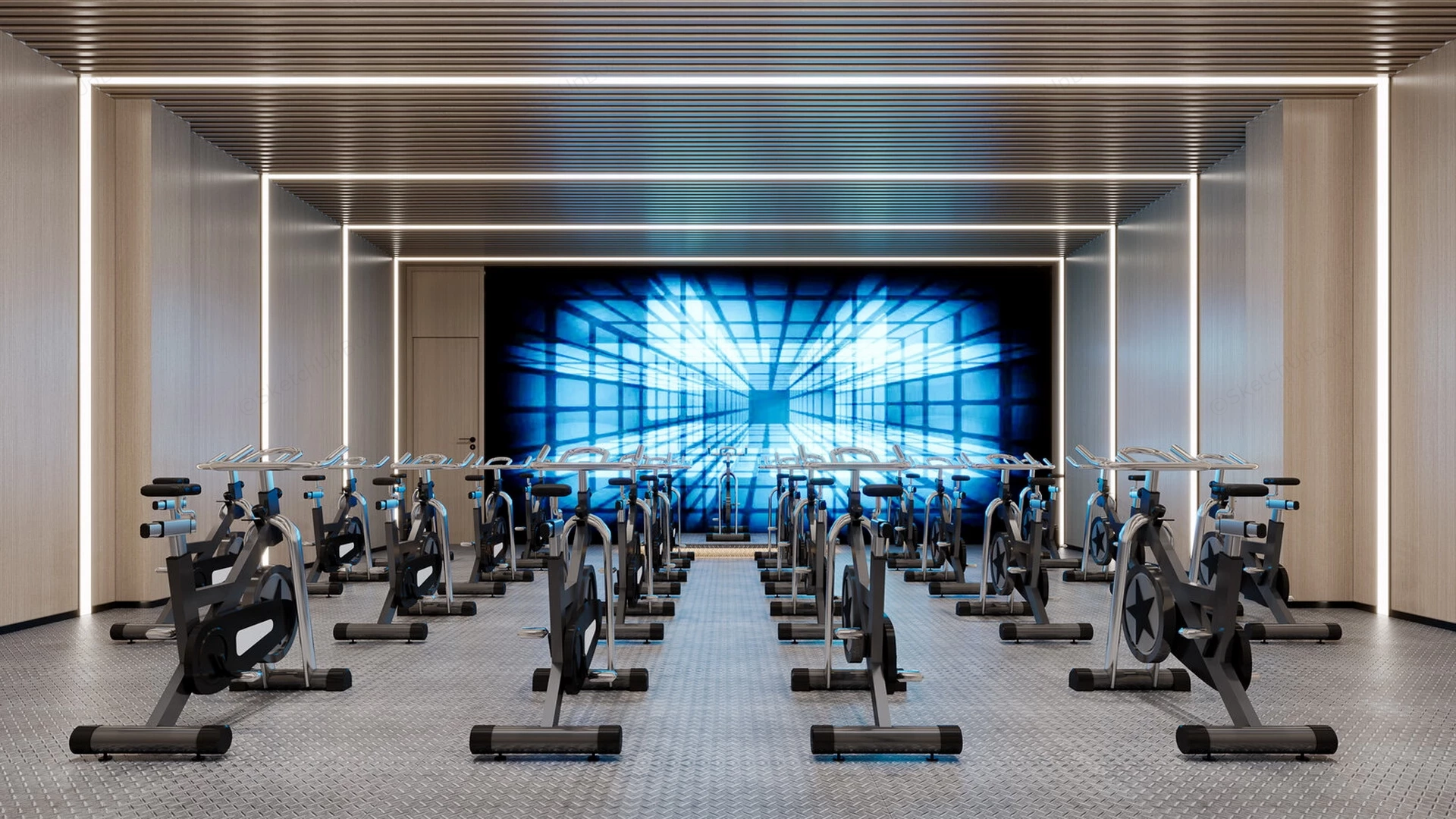 Spinning Bike Room sketchup model preview - SketchupBox