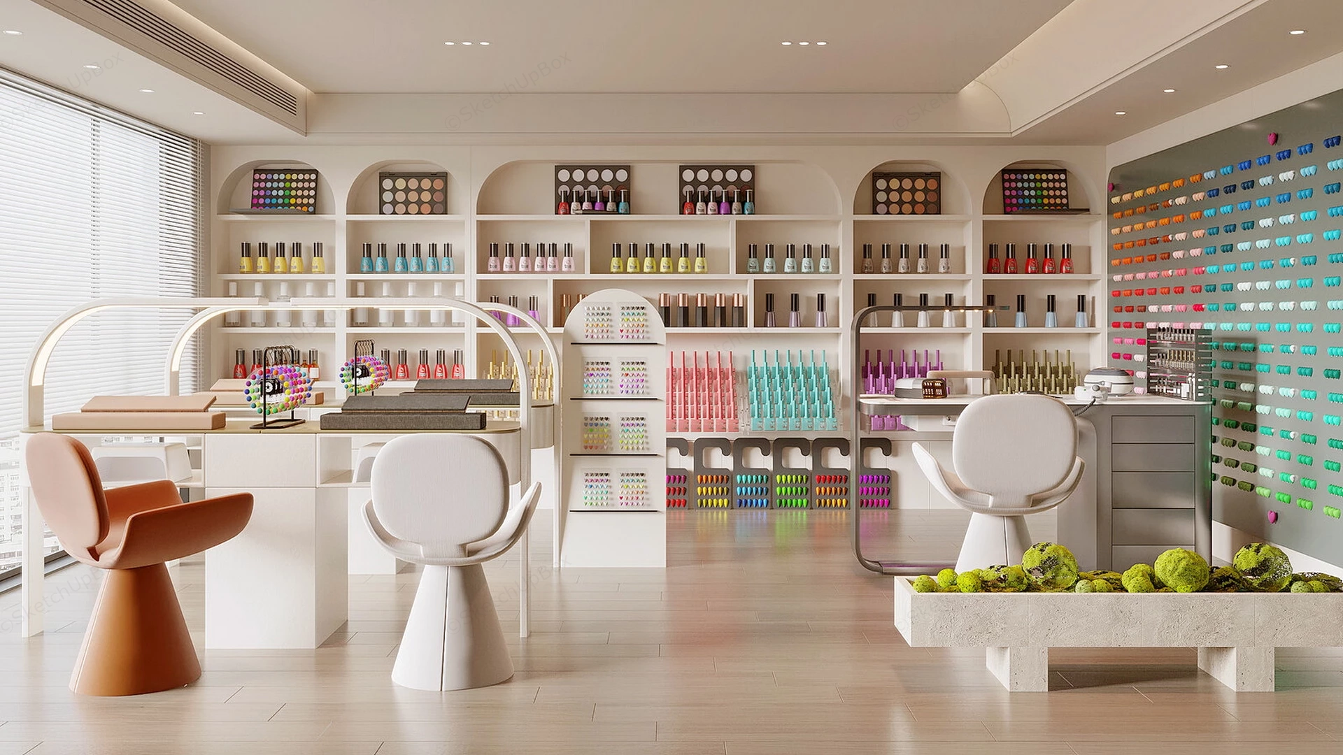 Fashion Nail Salon Interior Design sketchup model preview - SketchupBox