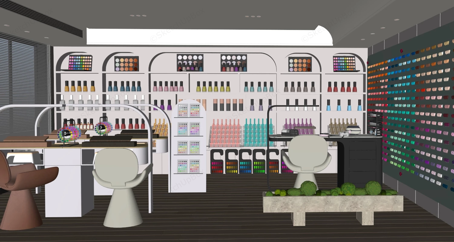 Fashion Nail Salon Interior Design sketchup model preview - SketchupBox