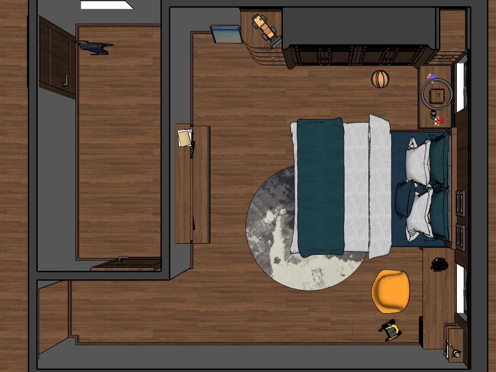 Teenage Boy Bedroom Ideas sketchup model preview - SketchupBox