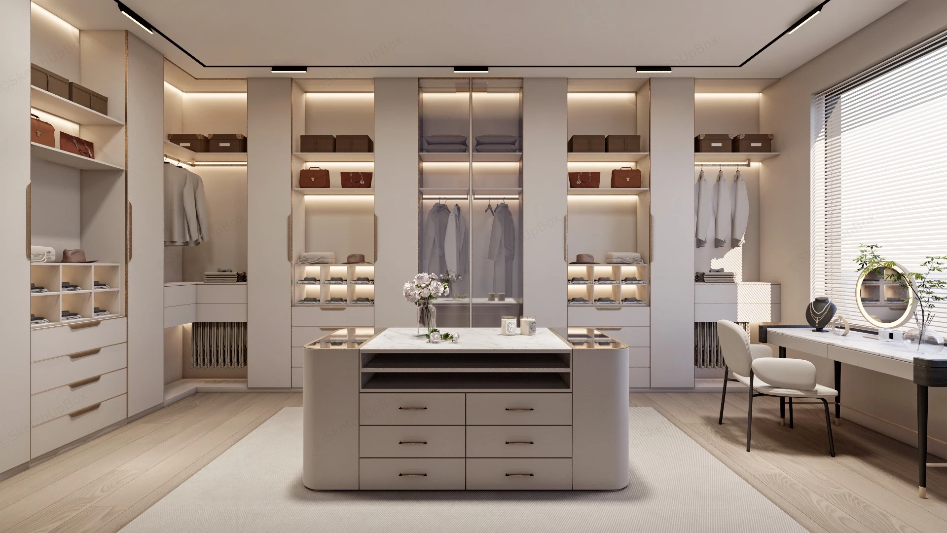 Luxury Closet Dressing Room sketchup model preview - SketchupBox