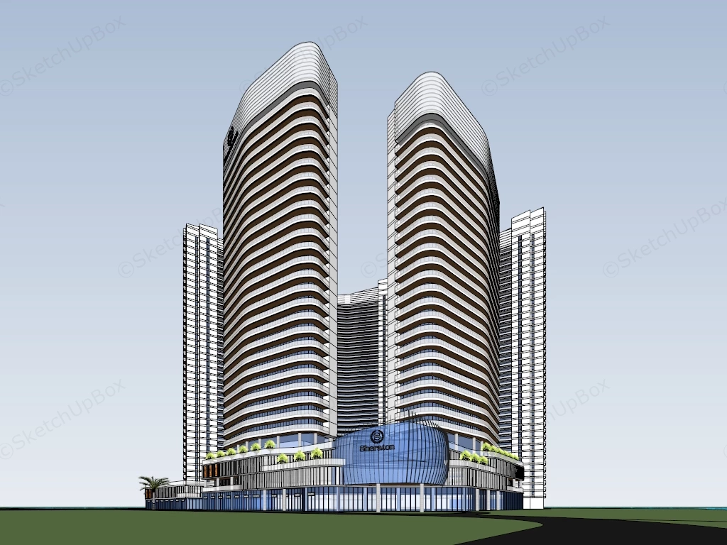 Sheraton Beach Resort sketchup model preview - SketchupBox