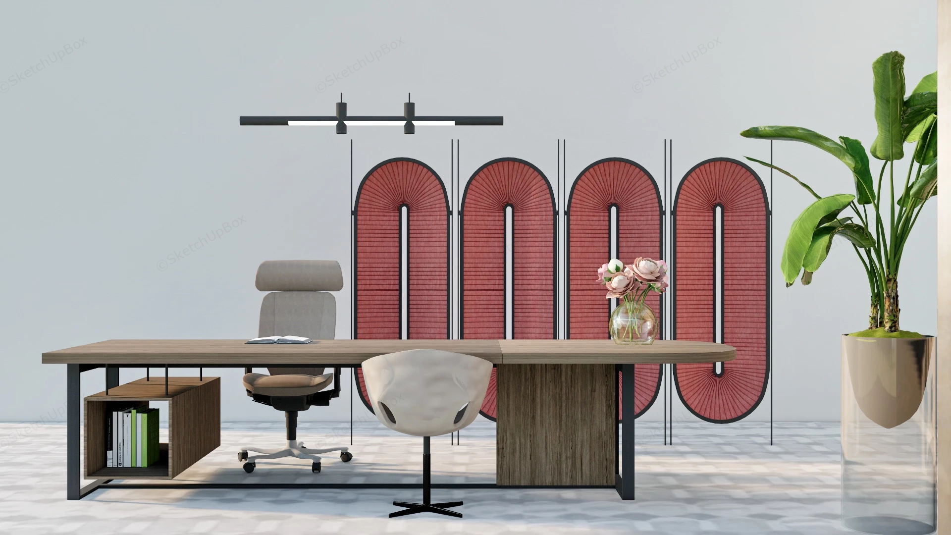 Designer Home Office sketchup model preview - SketchupBox