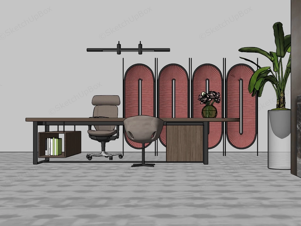 Designer Home Office sketchup model preview - SketchupBox