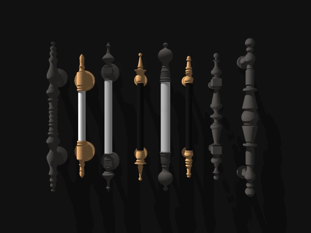 Commercial Door Pull Handles sketchup model preview - SketchupBox