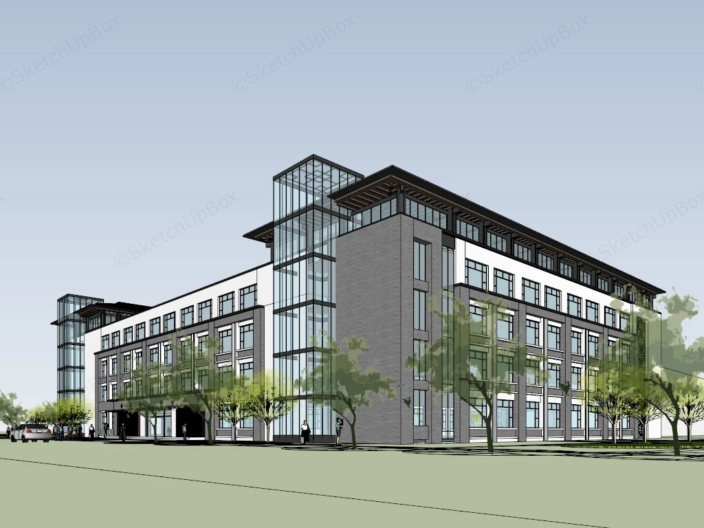 Chinese Medicine Hospital sketchup model preview - SketchupBox