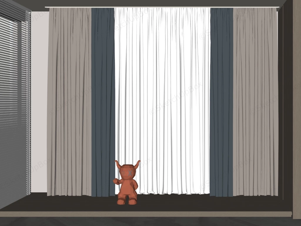 Floor Length Curtains sketchup model preview - SketchupBox