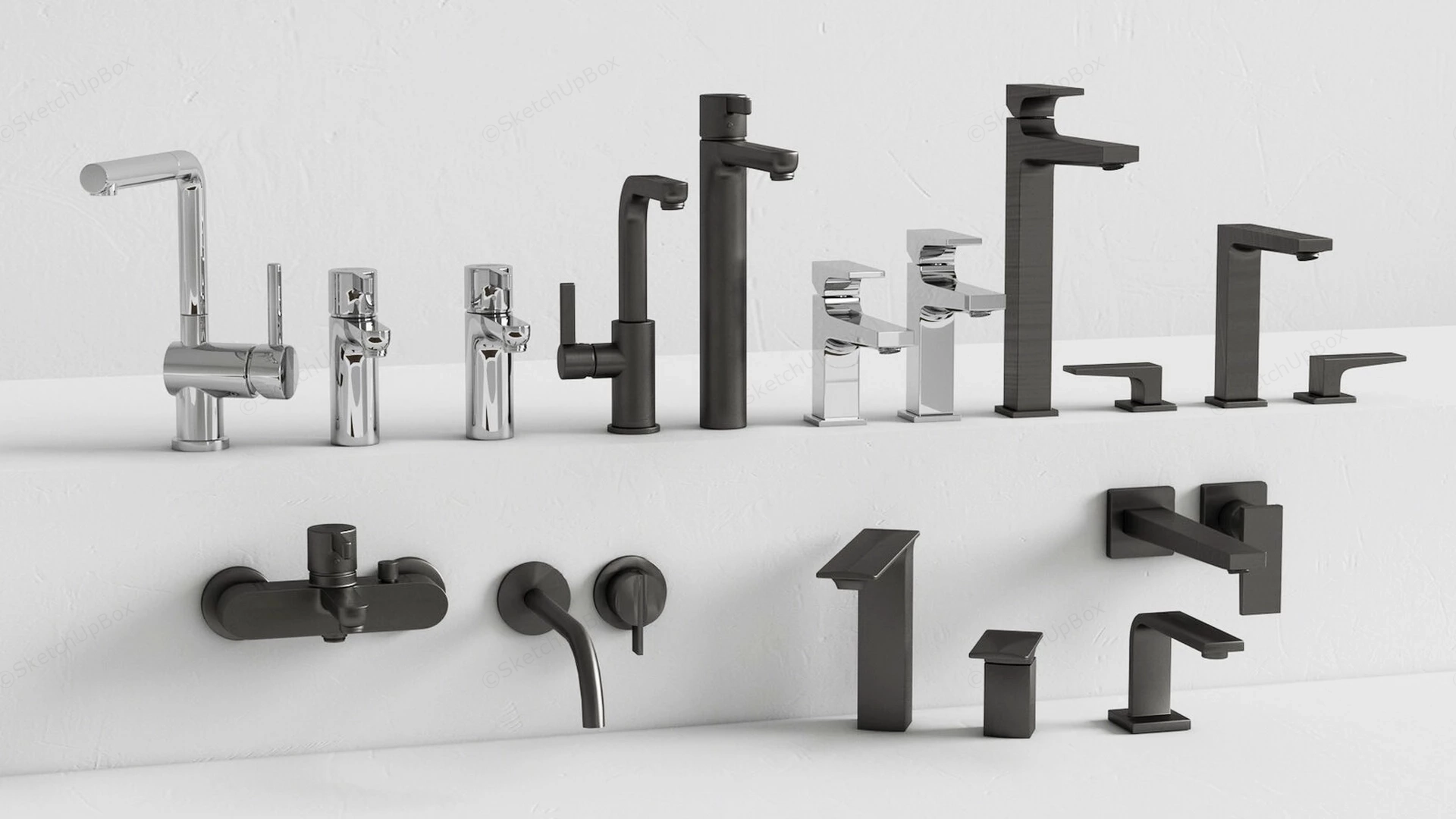 Modern Bathroom Faucets sketchup model preview - SketchupBox