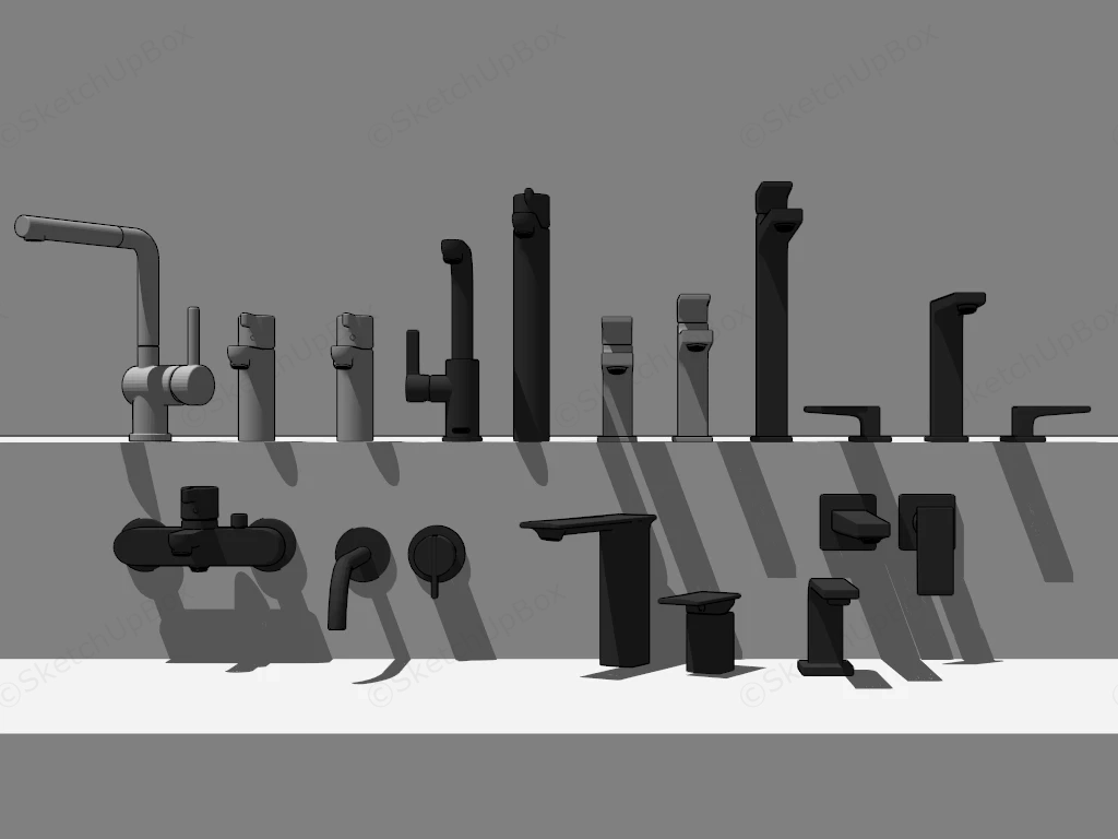 Modern Bathroom Faucets sketchup model preview - SketchupBox