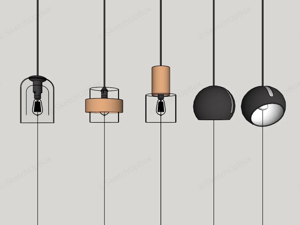 Modern Kitchen Pendant Lights sketchup model preview - SketchupBox