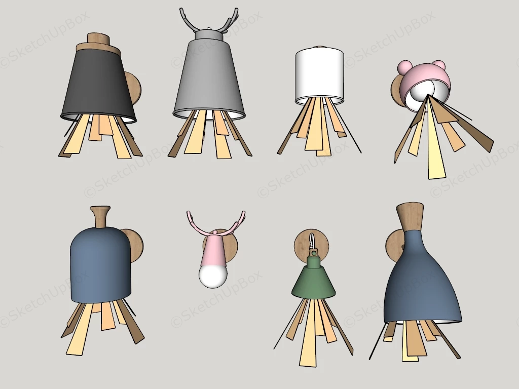 Modern Wall Sconce Reading Lights sketchup model preview - SketchupBox