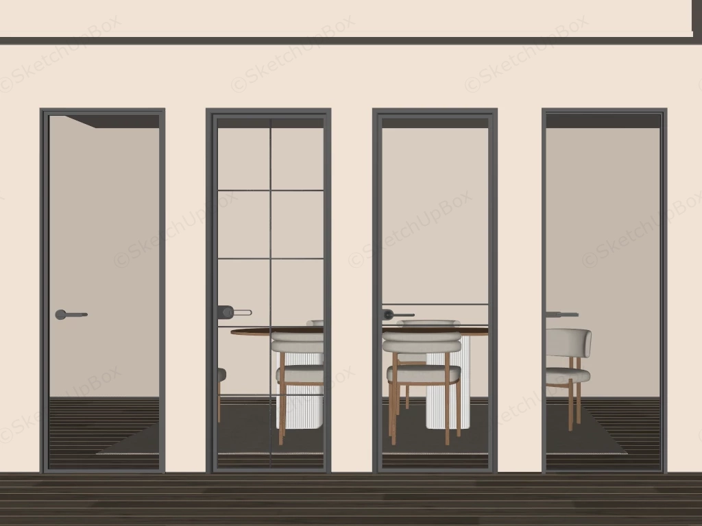Figured Glass Doors sketchup model preview - SketchupBox