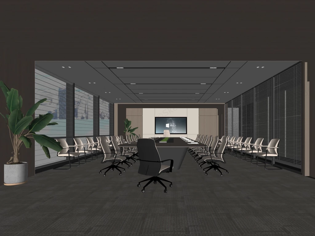 Large Conference Room Design sketchup model preview - SketchupBox