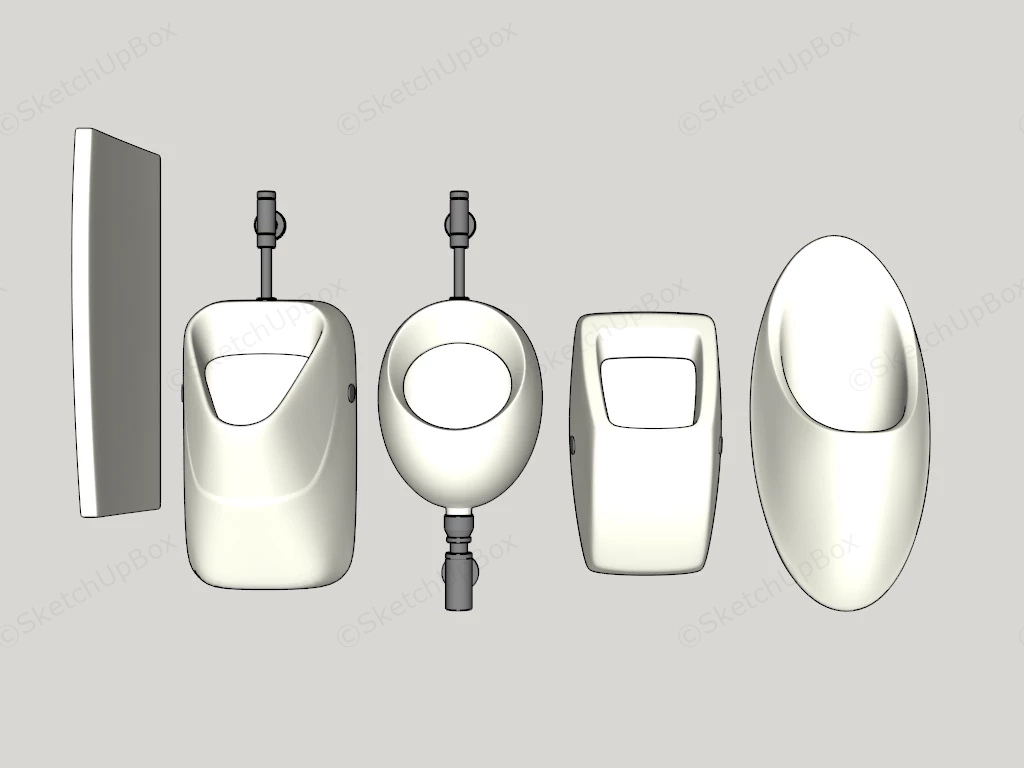 Commercial Bathroom Urinals sketchup model preview - SketchupBox