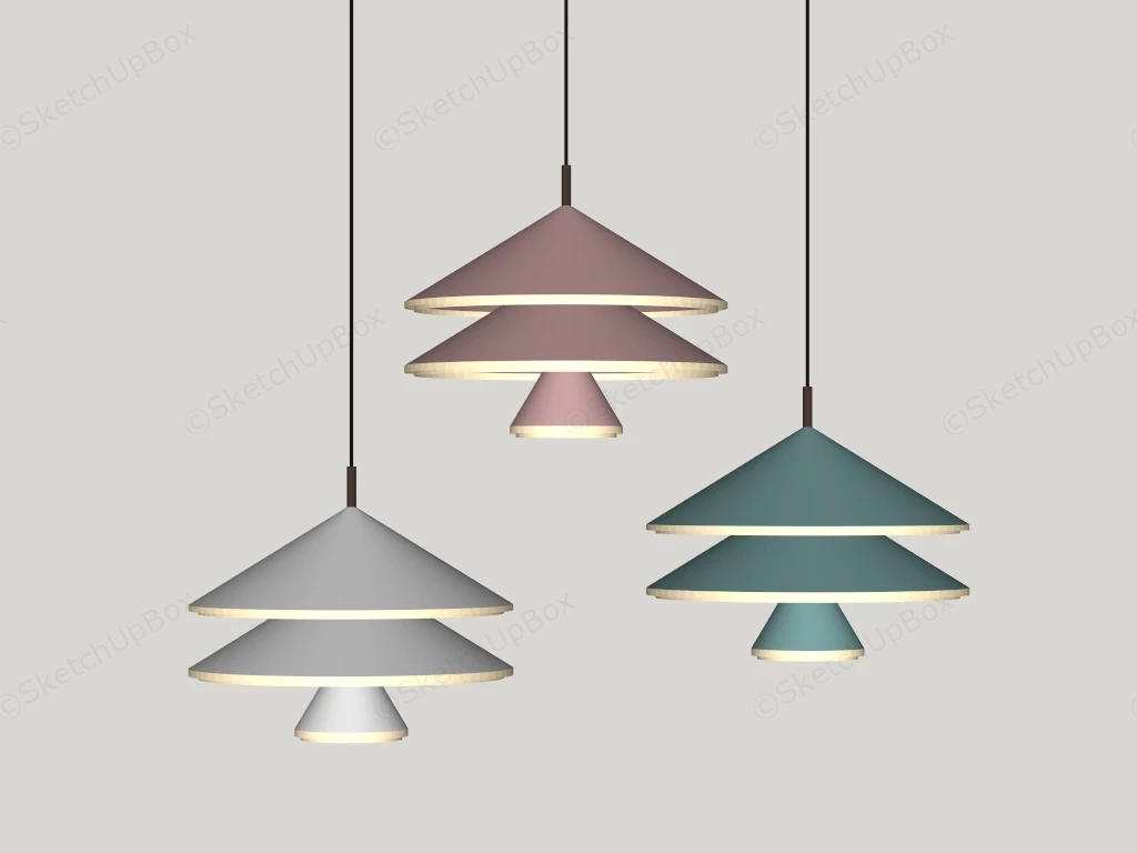 Dining Table Pendant Lights sketchup model preview - SketchupBox