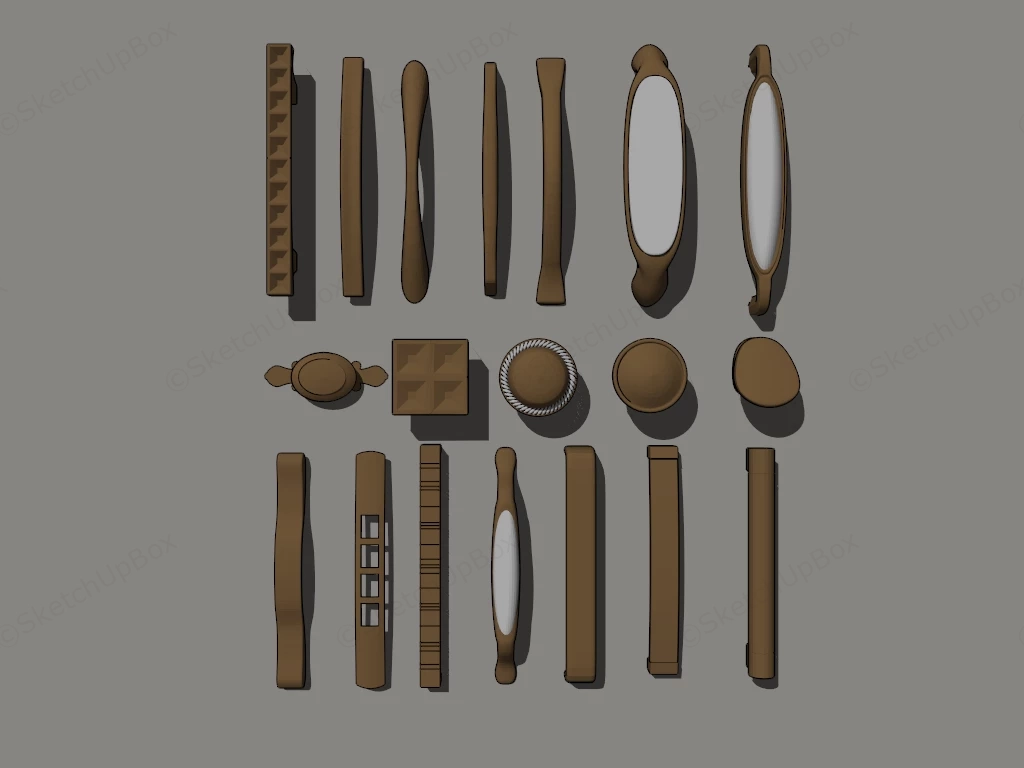 Interior Door Handles And Knobs sketchup model preview - SketchupBox