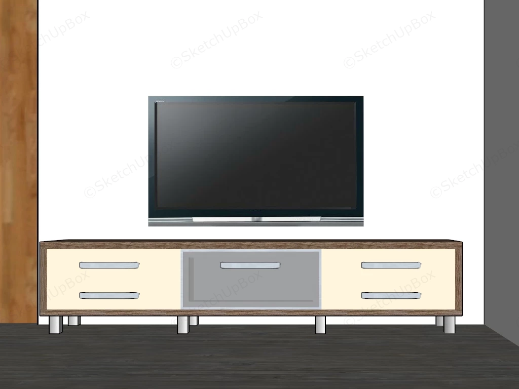 Modern Media Console Cabinet sketchup model preview - SketchupBox