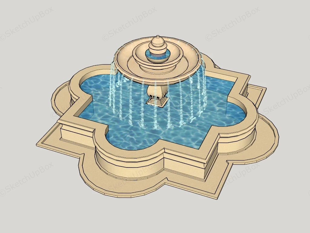 Sandstone Water Fountain sketchup model preview - SketchupBox