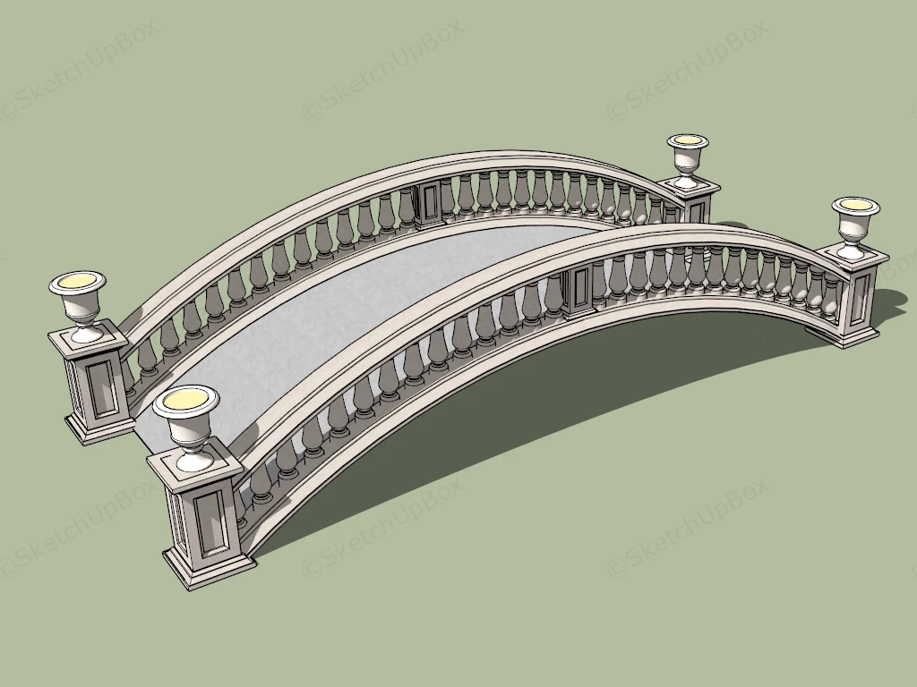Stone Arch Garden Bridge sketchup model preview - SketchupBox