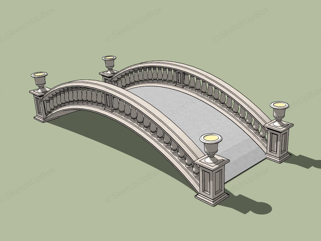 Stone Arch Garden Bridge sketchup model preview - SketchupBox