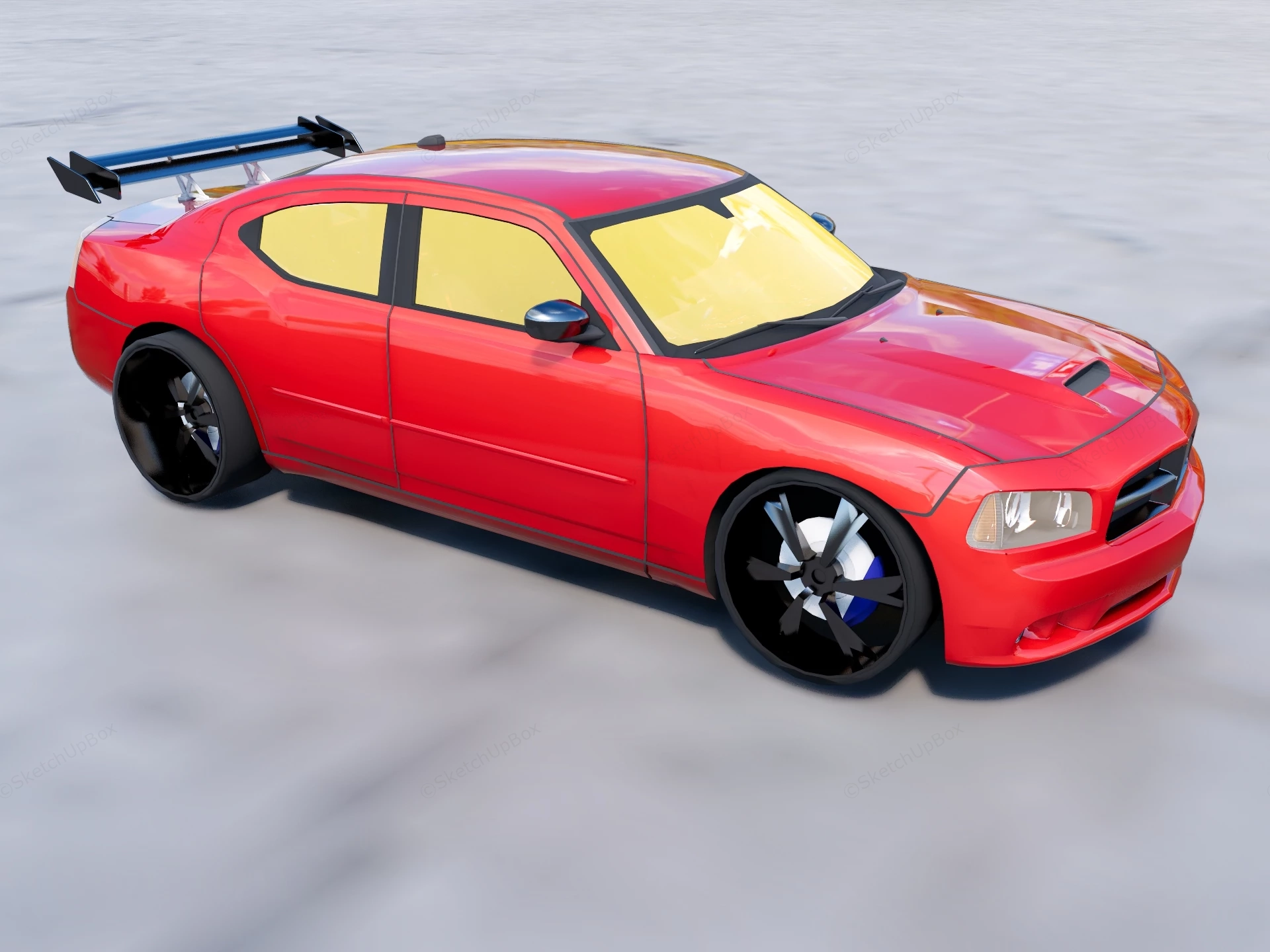 Red Sports Car sketchup model preview - SketchupBox