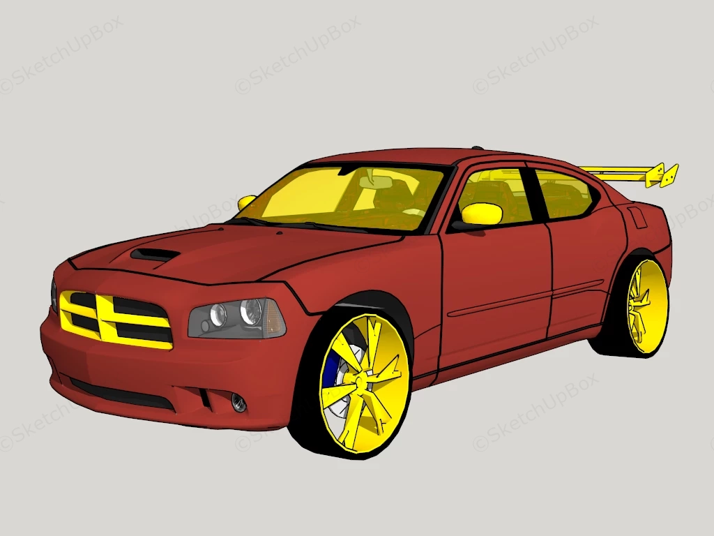 Red Sports Car sketchup model preview - SketchupBox