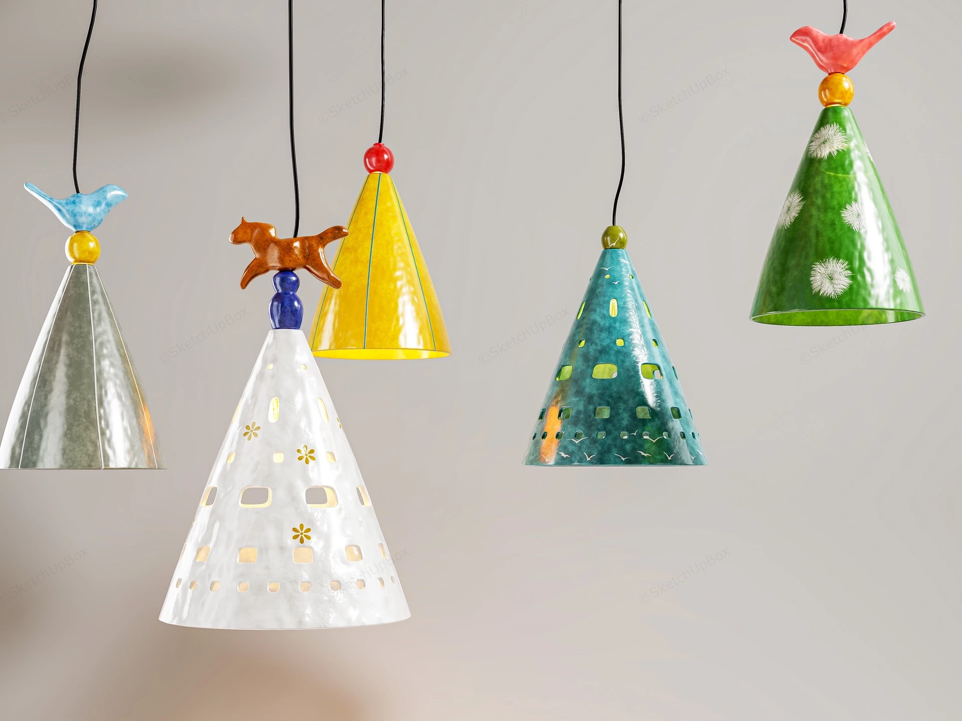 Kids Room Pendant Lights sketchup model preview - SketchupBox