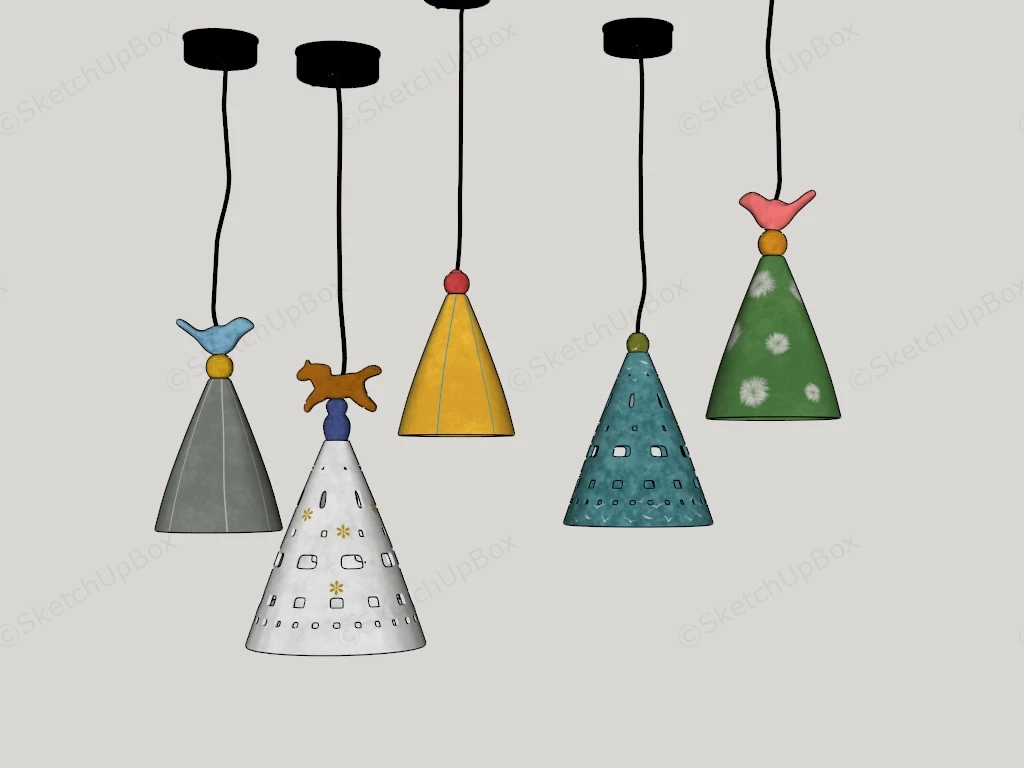 Kids Room Pendant Lights sketchup model preview - SketchupBox