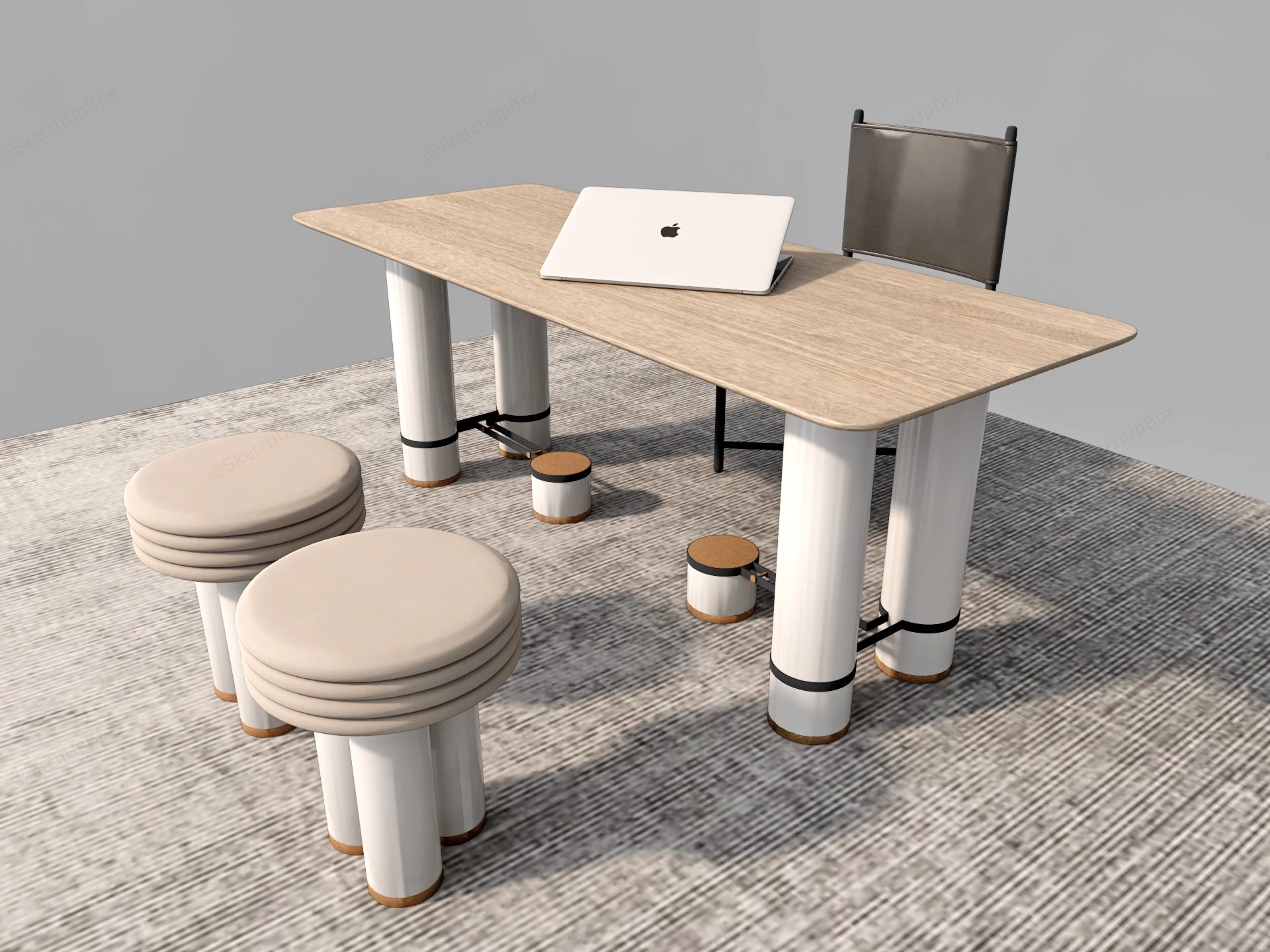 Home Office Desk And Chair Set sketchup model preview - SketchupBox