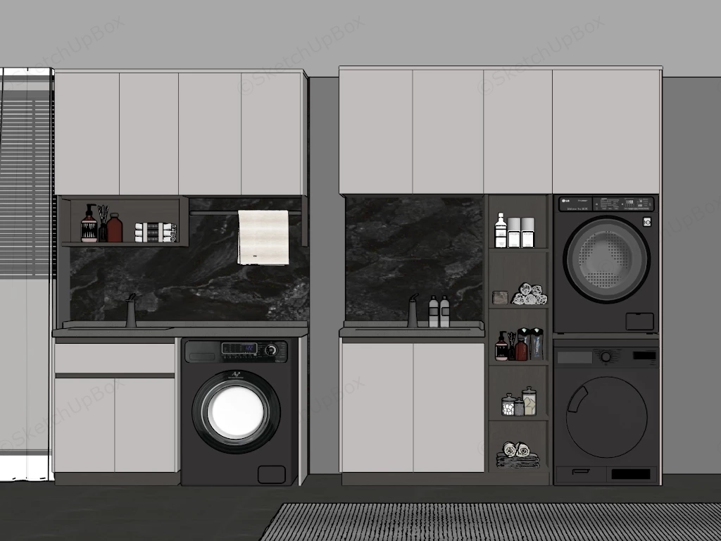 Laundry & Utility Room Storage Ideas sketchup model preview - SketchupBox