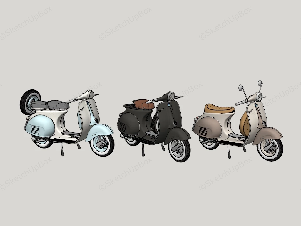 Vintage Vespa Scooters sketchup model preview - SketchupBox