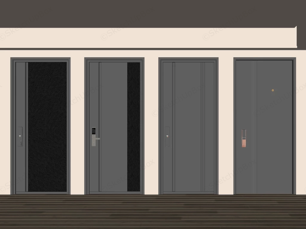Exterior Security Doors sketchup model preview - SketchupBox