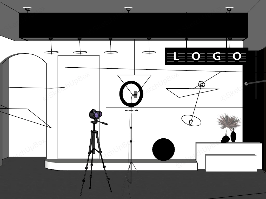 Live Stream Shopping Studio sketchup model preview - SketchupBox