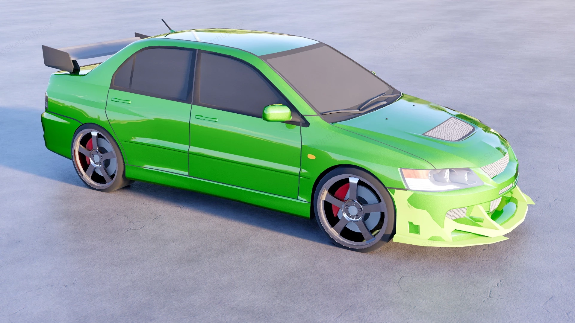 Mitsubishi Lancer Evo sketchup model preview - SketchupBox
