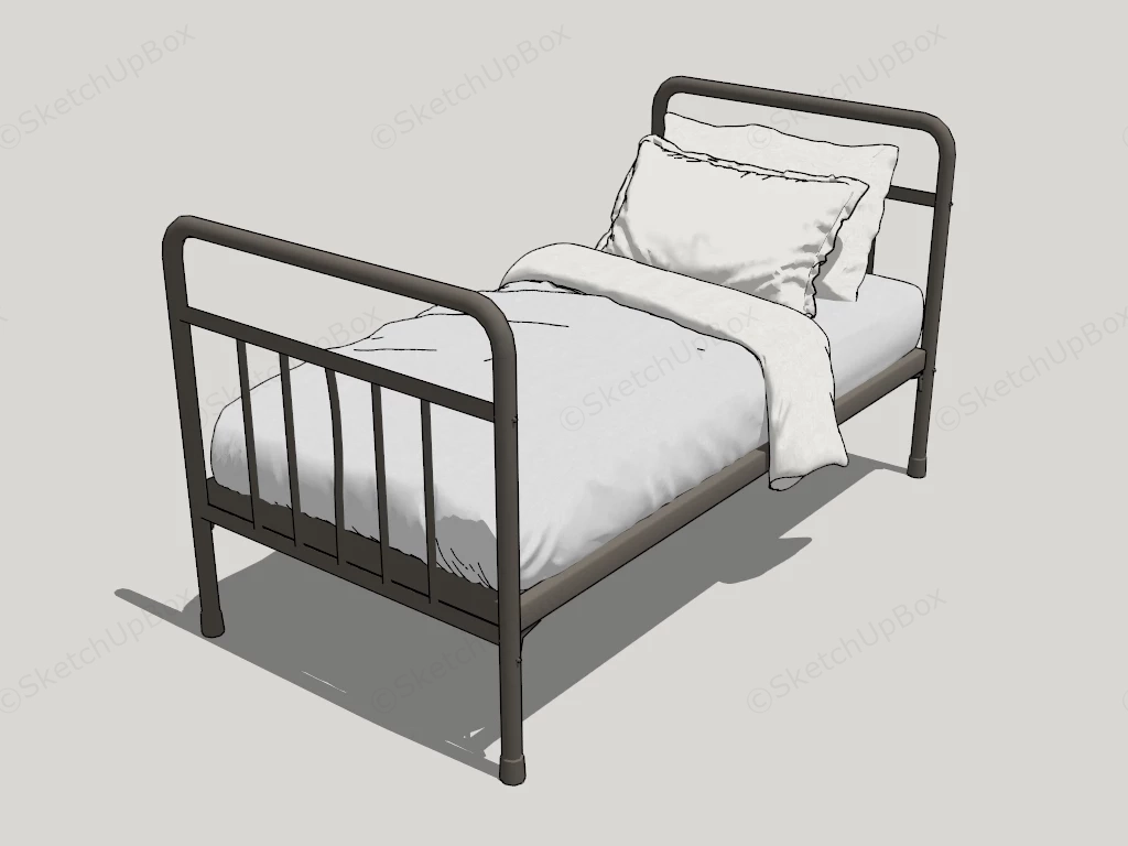 Antique Metal Tube Bed sketchup model preview - SketchupBox