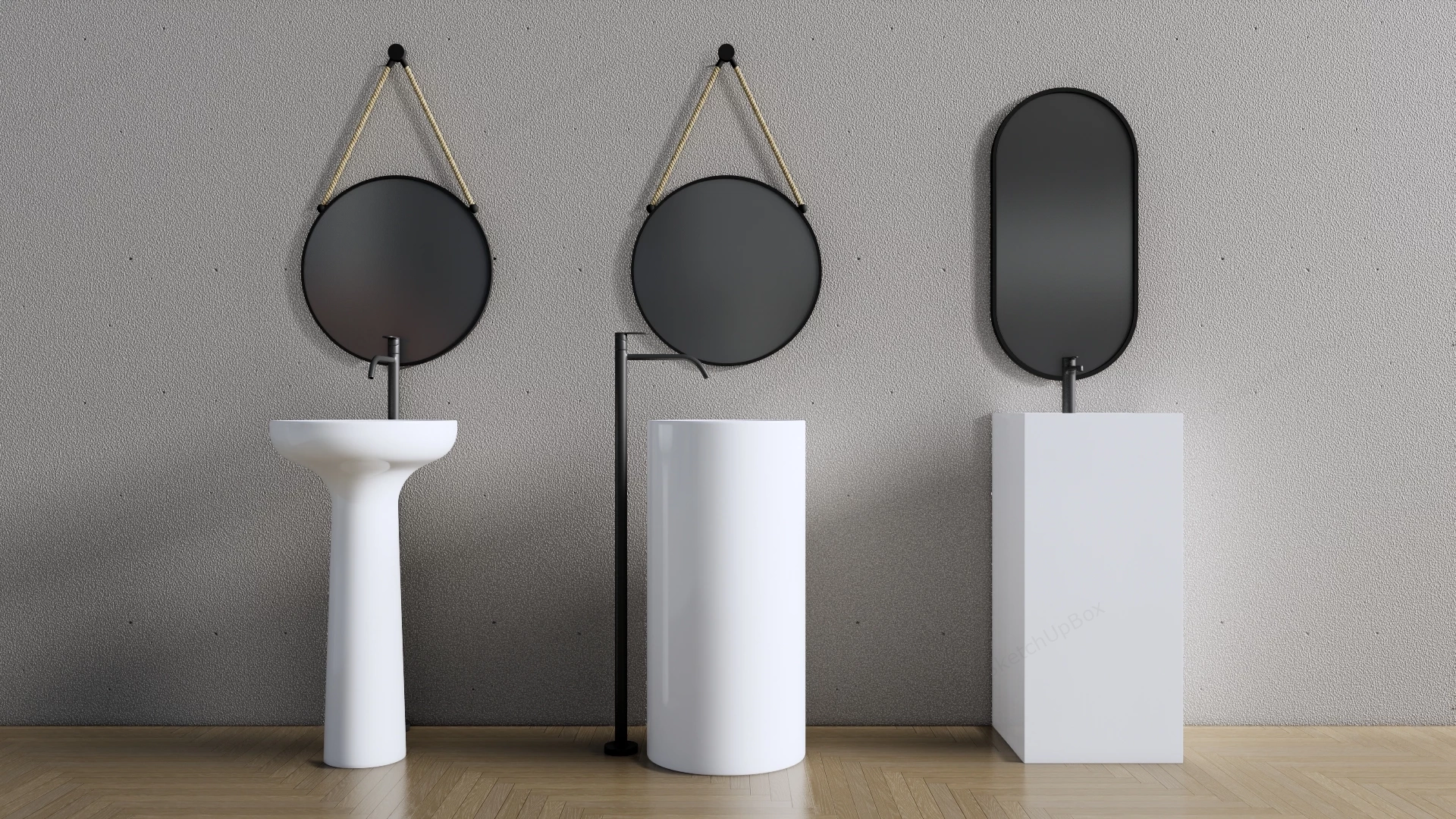 Free Standing Wash Basins sketchup model preview - SketchupBox