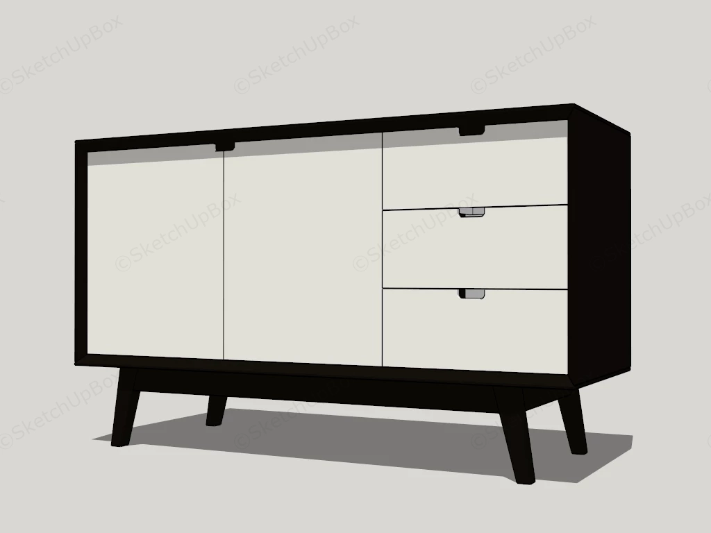 Two Tone Buffet Sideboard sketchup model preview - SketchupBox