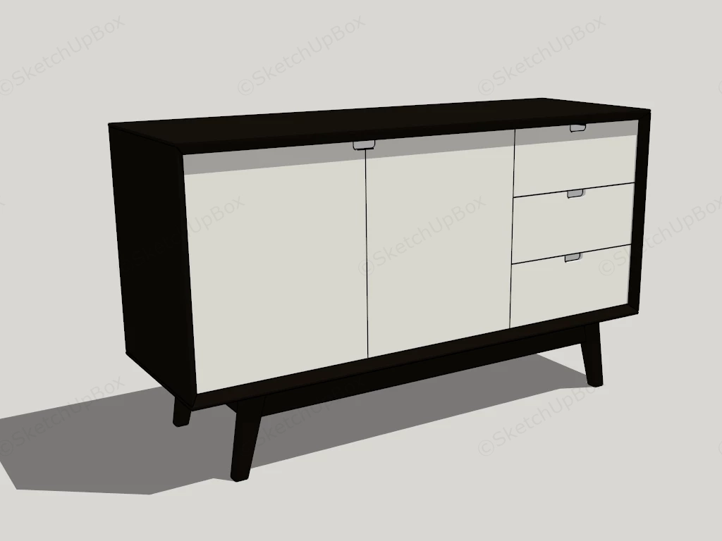 Two Tone Buffet Sideboard sketchup model preview - SketchupBox