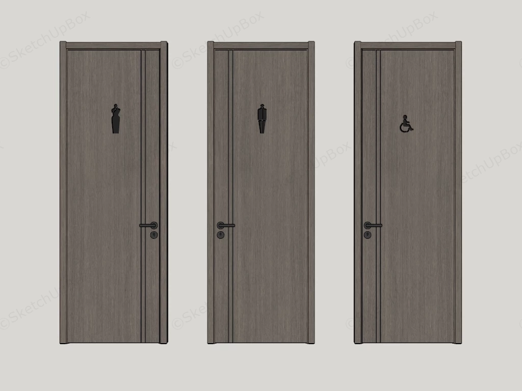 Commercial Bathroom Doors sketchup model preview - SketchupBox