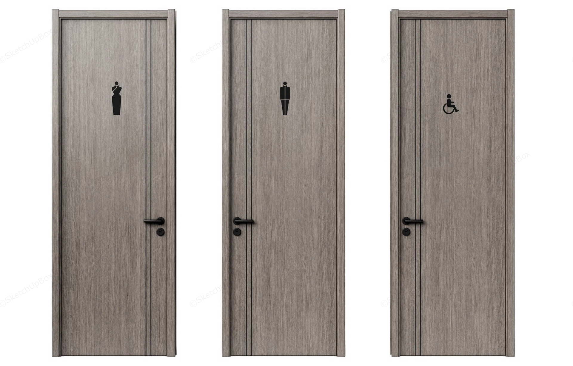 Commercial Bathroom Doors sketchup model preview - SketchupBox