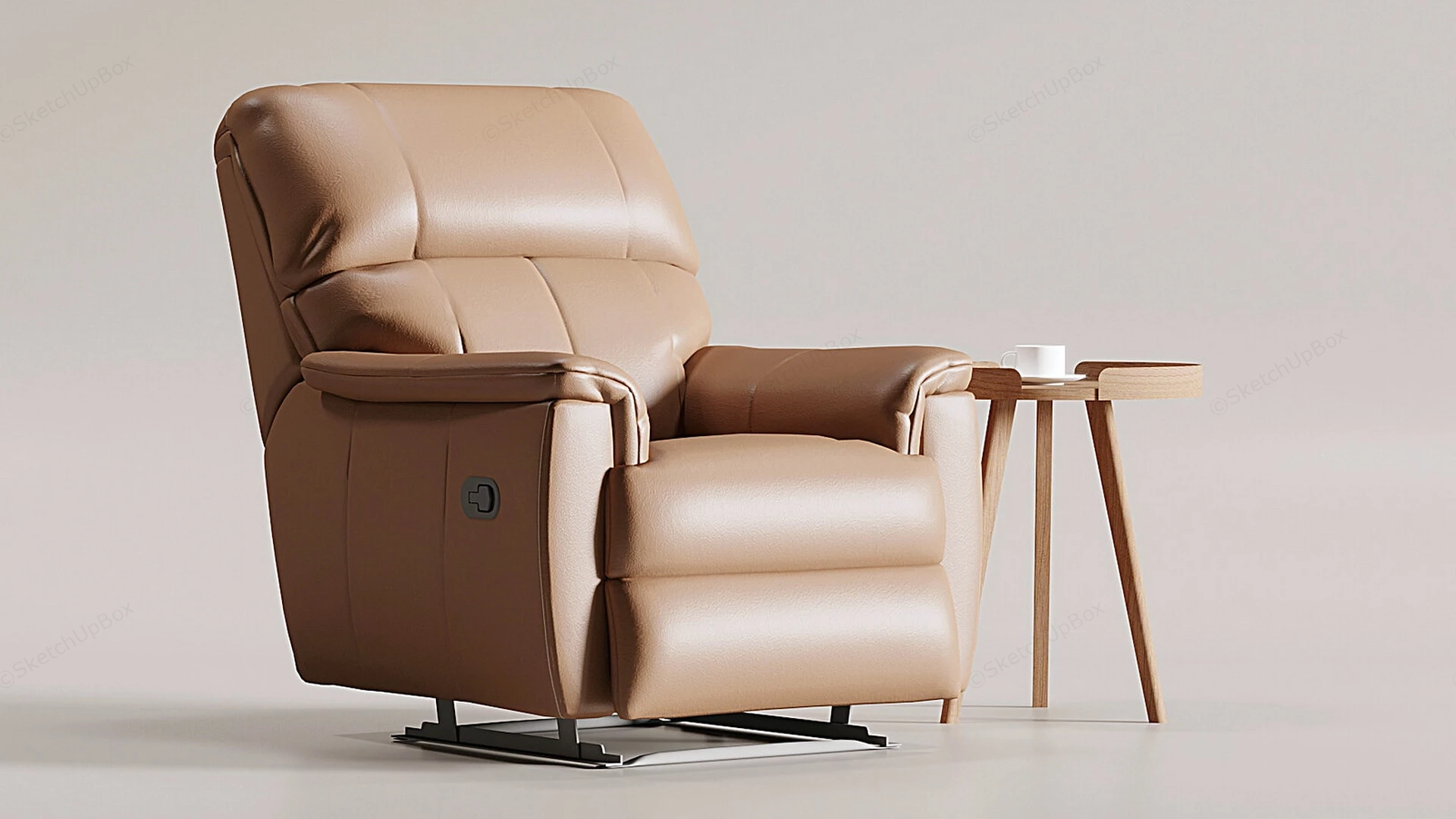 Modern Leather Accent Chair sketchup model preview - SketchupBox