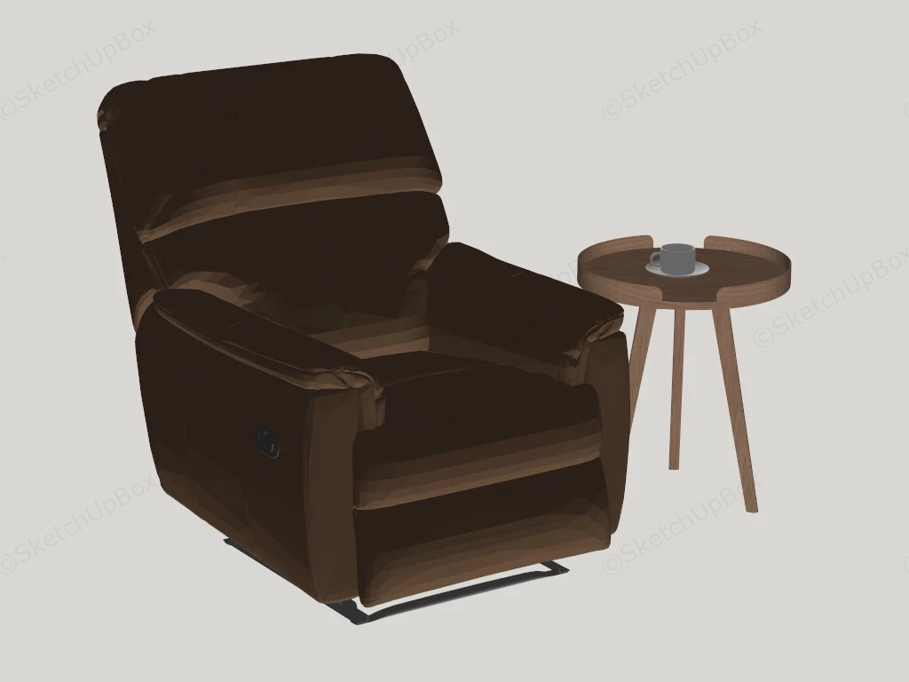 Modern Leather Accent Chair sketchup model preview - SketchupBox