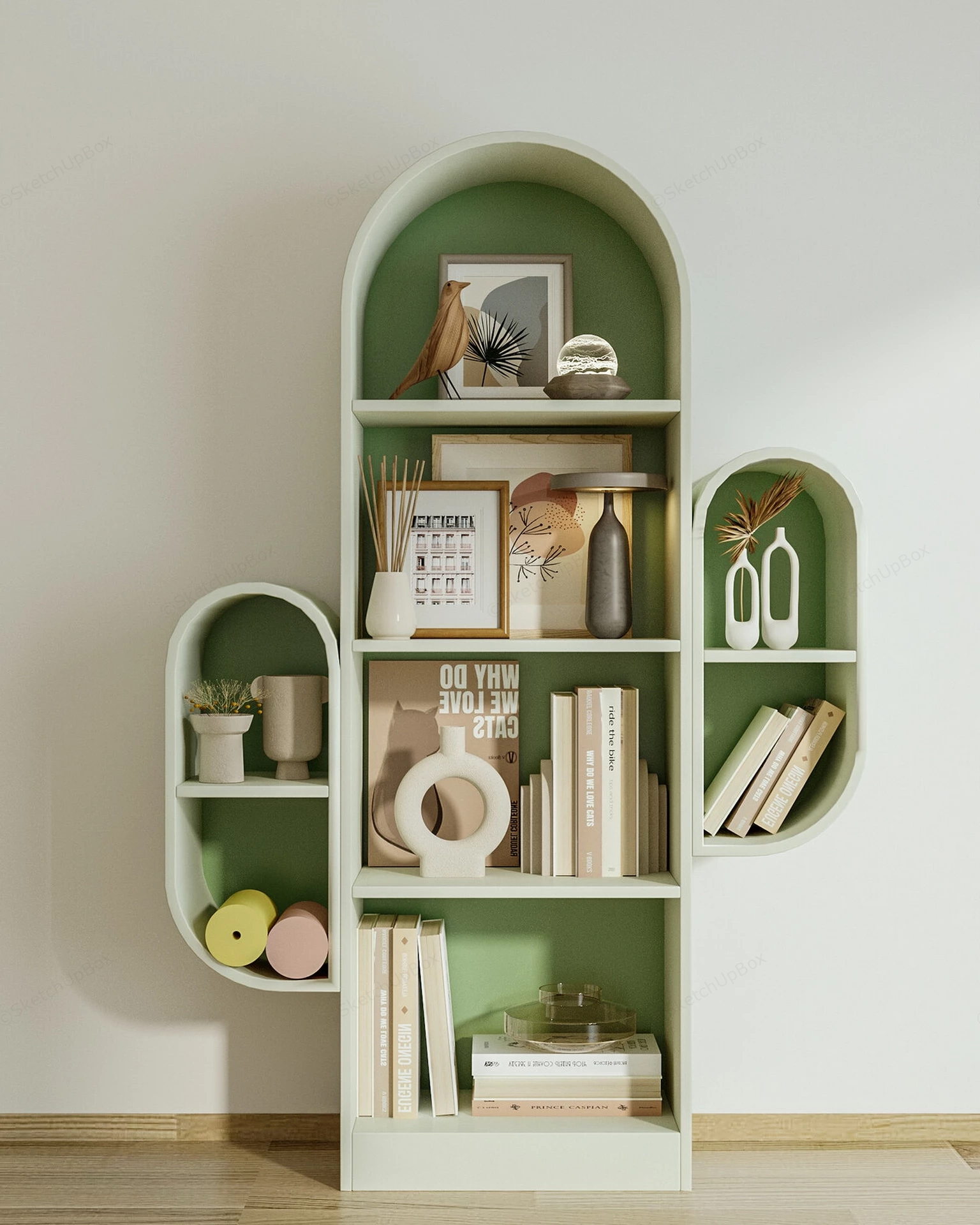 Cute Bookshelf Decor Idea sketchup model preview - SketchupBox