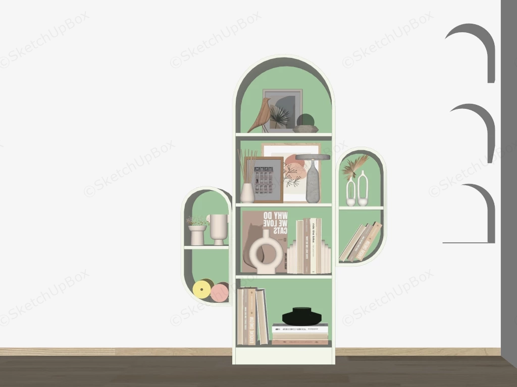 Cute Bookshelf Decor Idea sketchup model preview - SketchupBox
