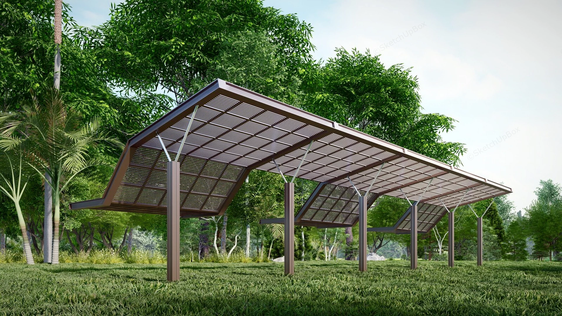 Aluminum Pergola Design sketchup model preview - SketchupBox