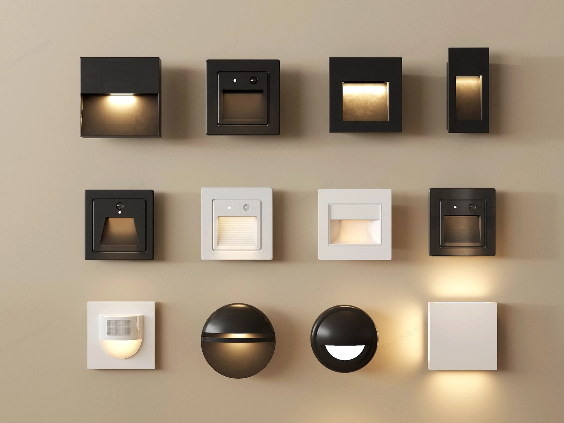 Modern Sensor Wall Sconces sketchup model preview - SketchupBox