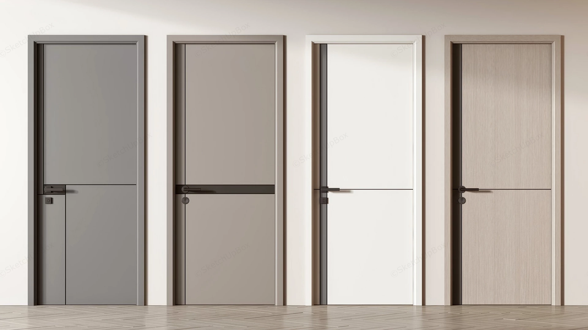 Modern Interior Office Doors sketchup model preview - SketchupBox