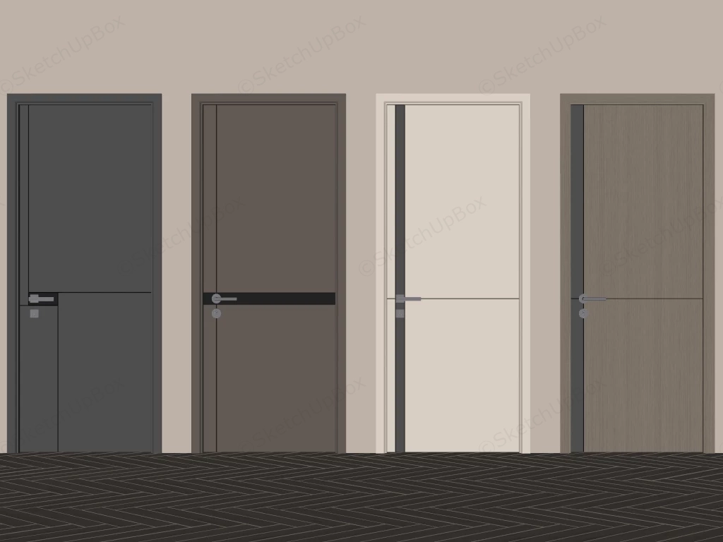 Modern Interior Office Doors sketchup model preview - SketchupBox
