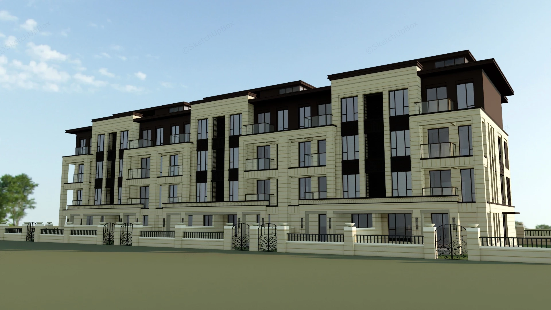 Multi Family House Plan sketchup model preview - SketchupBox